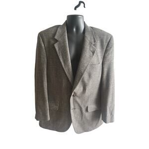 Vintage Mens Burberrys Blazer Size 45 100% Wool Brown Tweed Dark‎ Academia Luxe